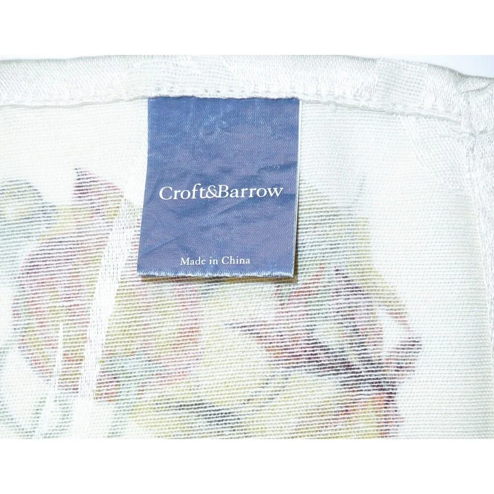 4 Croft & Barrow Cloth Thanksgiving Napkins, Harvest Celebrate Autumn Pumpkin
